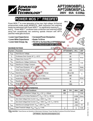 APT20M36SFLLG datasheet  